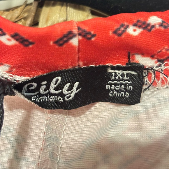 Red Patterned Boho Wide-Leg Pants - Picture 6 of 6